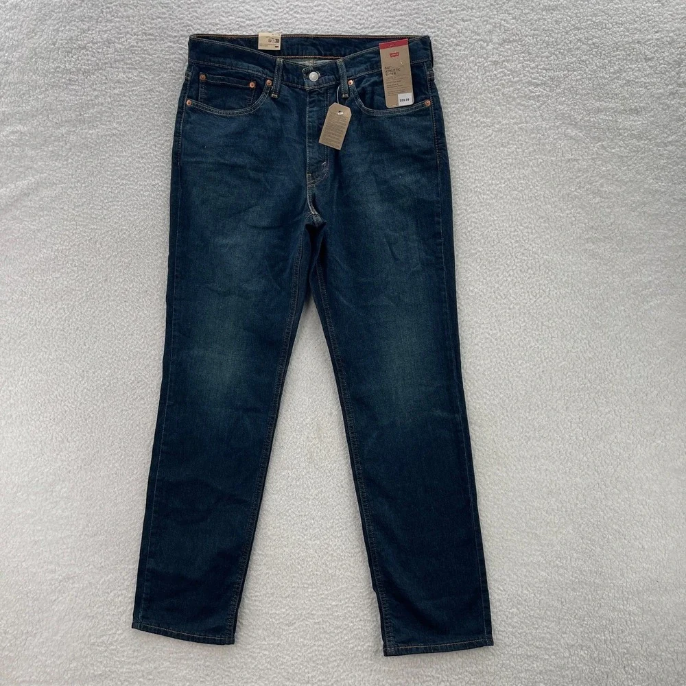 Levis 541 Jeans Mens 34x34 Blue Athletic Tapered Dark Wash Stretch Denim Preppy